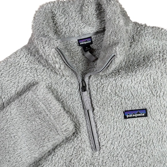 Patagonia Womens Medium Gray Fleece Quarter Zip Pullover Sweatshirt Cozy Sherpa - Picture 8 of 11